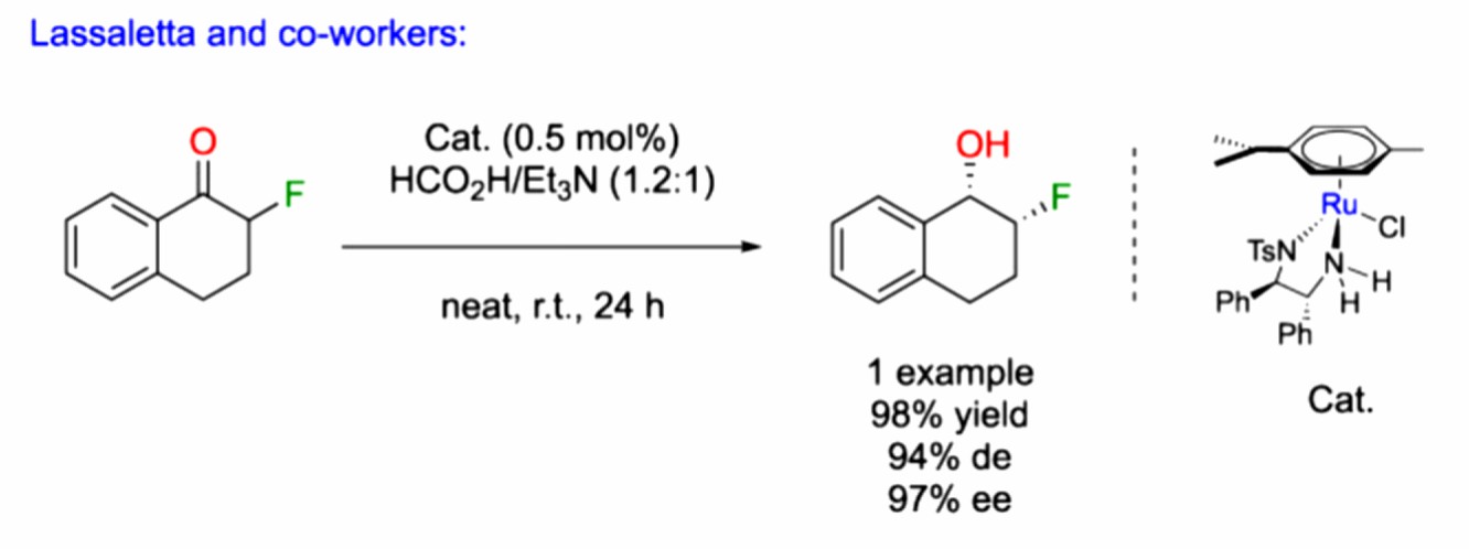 Fig.1 ATH or DKR to access enantiomerically enriched fluoro-tetralol.